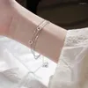 Charme Armbänder 925 Silber Überzogene Mehrschichtige Kette Kreis Armband Für Frauen Party Hochzeit Zubehör Sl339