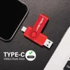 USB Flash Drives JASTER Red Rotatable USB Flash Drive 128GB Free Custom 2.0TYPE-C USB Stick 64GB 32GB 16GB 8GB Creative Gift Pen Drive 4GB
