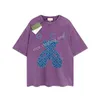 Męski projektant gu koszulka vintage retro myjnia koszula luksusowa marka T koszule damskie krótkie rękaw T-koszulka letnie koszulki przyczynowe Hip Hop Tops