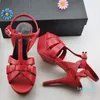 Kadınlar Sandalet Stiletto Yüksek Topuk Ayakkabı T-Strap Tapa Ayakkabı Tahrgisi Patent Deri Platform Sandal