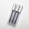 Plastic Empty Bottle Eyelash Container Tube 3ml Cosmetic Packaigng Clear Tube Shiny Black Tube Silver Lid With Black Plug Refillable Plastic Tubes