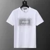 2024 Nouveau Double fil pur coton à manches courtes hommes été lâche T-shirt mode à manches courtes luxe lettre motif T-shirt M-3XL