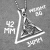 Pendant Necklaces Eye Of Light Pendants Retro Triangle Necklace 316L Stainless Steel Men Chain Rock Party Jewelry Xmas Gift Accessories For