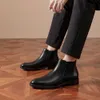 Designer Herrenstiefel aus echtem Leder, handgefertigt, Herbst, britischer Trend, klassisch, elegant, schwarz, Knöchel-Business-Schuhe für Herren