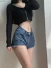 Kvinnors jeans womengaga krydda flicka hög midja tvätt denim shorts heta mini shorts cowboy oregelbundna draperade heta sexiga koreanska kvinnor babes w7cn yq240116