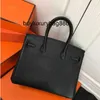 Sac à main en cuir véritable Ber Kin Sac à bandoulière de luxe pour femme en cuir de vache imprimé litchi mode platine couleur assortie classique fille trois tailles