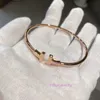 Tiffanylris bedelarmbanden armband TV Smooth Face Double 18k Rose Gold Teachers Present Rose Gold Gift Lovely met Box Ymen