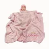 Namn Personaliserad baby fleece filt Swaddle Born Crib barnvagn Bed Warm Winter Filt Bedding Girl Boy Birthday Present 240116