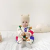 Winter Baby Boys And Girls Matching Color Plus Cashmere Onesie Crawling Clothes For Children Foreign Style Baby Clothes 240116