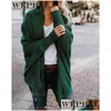 Mulheres Knits Tees Womens Knits Tees Wepbel Wrap Cardigan Sweater Kimono Batwing Malha Slouchy Oversized Drop Delivery Vestuário Wom Dhcbh