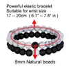 Charm Bracelets Tyo 2pcs/set Women Mens CZ Royal Crown Skull Charms 8mm Black Matte Bead Strand Bracelets 부부 발렌타인 데이 선물