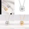 Lucky Four-Leaf Clover Womens Necklace Heart To Attract European And American Style Design Sense Choker Women Drop Delivery Dhy1C