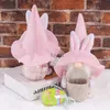 Other Event Party Supplies Easter Decorations Bunny with Egg Spring Decorative Figurines Plush Doll Home Living Room Tiered Tray Decor Easter Gifts YQ240116