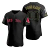 Boston Red''Sox''Men J.D. Martinez FWade Boggs David Ortiz Enrique Hernandez Women Youth Custom Black All Black Salute to Service Jersey