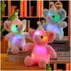 30Cm P Dolls Cute Glowing Small Elephant Children Accompany Doll Color Lamps Cloth Birthday Gift Drop Delivery Dh9X4