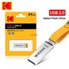 USB-flashstations KODAK Mini metalen USB-flashstations sleutelkoord voor sleutels pen drive USB2.0 thumb drive 16GB 32GB 64GB voor autolaptops destops MacBook