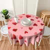 Bordduk Alla hjärtans dag hjärtan Rund Tabelduk Röd och rosa designskydd för dekor Home Dining Kawaii utomhus