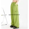 Women's Pants Capris New avocado green overalls women summer American hiphop dancing pants high waist wide legs casual quick-drying sweatpantsephemeralew