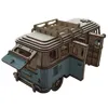 Puzzle 3D Retro Bus Camper in stile europeo 3D Auto in legno Puzzle DIY Nave a vela Aereo Costruzione Modello di casa Puzzle Giocattoli per bambini