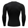 Proteção solar esportes segunda pele correndo camiseta masculina fitness rashgarda mma mangas compridas camisa de compressão roupas de treino 240115