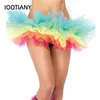 Spódnice iootyiany kobiety dla dorosłych Rainbow organza tutu petticoat klub spódnica seksowna fluff taniec 2024