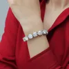 Women Jewelry Hip Hop Sier VVS Moissanite Iced Out Lab Grown Diamond Tennis Bracelet For Men