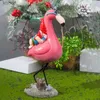 Garden Decorations Flamingo Decor for Garden Yard Funny Lawn Figurine Reclining Flamingo Staty Yard Grassland Party Art Ornament Home YQ240116