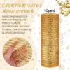 لافتات جديدة اللافتات Confetti 10 Yards Christmas Tree Mesh Tulle Roll Flower Flower Gauze Mesh Roll Halloween Wedding Ribbon Gift Box Party Diy Decor