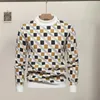 Men's Sweaters Fall Winter Men Sweater Geometric Print Plush Warm Round Neck Pullover For Business Casual Wear Pattern