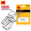 USB Flash محركات Kodak USB Flash Drive K112 64GB Mini Pendrive Metal U-DISK للهاتف الذكي كمبيوتر سطح المكتب MacBook