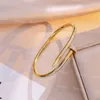 Fashion Women Titanium Steel Bangle Brand Designer Female Rose Gold Diamond Nail Bracelets Buckle Fine Extension Bangles Hand Jewelry