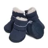 Vêtements de chien 4pcs chaussures d'hiver pour animaux de compagnie avec sangles bottes de neige pour chiens chats peluche protecteur chaud respirant chaussons antidérapants chiot