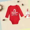 Romper appena nato primo natalizio per bambini in cotone ridotto per neonati ragazze unisex unisex a maniche lunghe tutela per salsa per tute per un po 'di Natale H240508