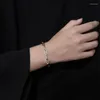 Bracelets de charme Punk Hip Hop unisexe bracelet en acier inoxydable pour hommes géométrique carré anneau boucle épaisse chaîne titane cadeau