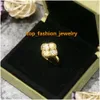 Four Leaf Clover Ring Natural Shell Gemstone Gold Flated 여성 디자이너 T0P 최고 카운터 품질 고급 클래식 스타일 Gi Dhijn