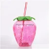 Tazze carine estive da 500 ml Stberry St Cup Bottiglia d'acqua a forma di frutta di ananas Caffè al latte Sts per bicchieri domestici 2724 0517 Drop Deliver Dhtsc
