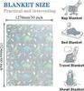 Luminous Unicorn Dinosaur Throw Blanket for Girls Boys Plush Flannel Christmas Tree Glow in the Dark Super Soft 240115