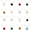 Moda clássica pingente colares para mulheres elegante 4 quatro folhas trevo medalhão colar de alta qualidade gargantilha correntes designer jóia256h