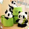 Vente de bambou Tube Panda en peluche poupée géant Panda jouets pour enfants sac de poupée détachable cadeaux pour enfants coussins 240115