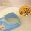 Tigelas duplas para gatos e cães, com dispensador de água, pratos de comida inclinados para animais de estimação internos, facilmente separados, conjunto de tigela molhada e seca 240116