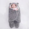 Baby Sleeping Bag Ultra-Soft Fluffy Fleece Född filt Infant Boys Girls Clothes Sleeping Nursery Wrap Swaddle 3 6 M 240116