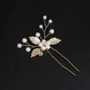 Bandeaux Perle Fleur Épingle À Cheveux Peigne Latéral En Forme De Feuille D'or Diadèmes En Alliage De Mariage Mariée Insérer Pinces À Cheveux Bijoux De Cheveux Chapeaux De Mariée