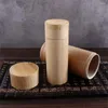 Flessen natuurlijke bamboe opbergdoos handgemaakte milieuvriendelijke ronde case draagbare theecontainer keukenkruidflessen benodigdheden