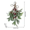 Decorative Flowers Frosted Artificial Mistletoe Fake Sprigs Bunches Stems Festive Durable Christmas Decoration For Home Winter Indoor