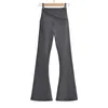 Herfstoutfit skinny yogabroek flare legging Koreaanse stijl streetwear casual broek been zwart 240115