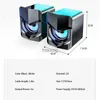 Portable Speakers Mini Small Speaker USB Computer Speaker Mini Wired Speaker 3D4D Stereo Speaker LED Audio Multimedia for PC Laptop MP3 Cell Phone YQ240116