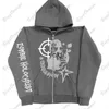 Herrtröjor tröjor y2k gunner tryck blixtlås tröja europeisk och amerikansk lös cardigan män jacka trendiga casual hoodie par fashionyolq