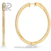 Wholesale 10K 14K Solid Gold Moissanite Hoop Ice Out Round Brilliant Cut Diamond Sier Stud Earring For Men Women