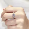 Rings Aeteey Moissanite Diamond Square Ring D Color 1ct 2ct Real Sterling Sier for Women Wedding Fine Jewelry Ri018