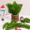 装飾的な花30/10pcsクリスマス人工松の針偽枝DIYガーランドグリーン葉の花ホームクリスマスパーティーの装飾